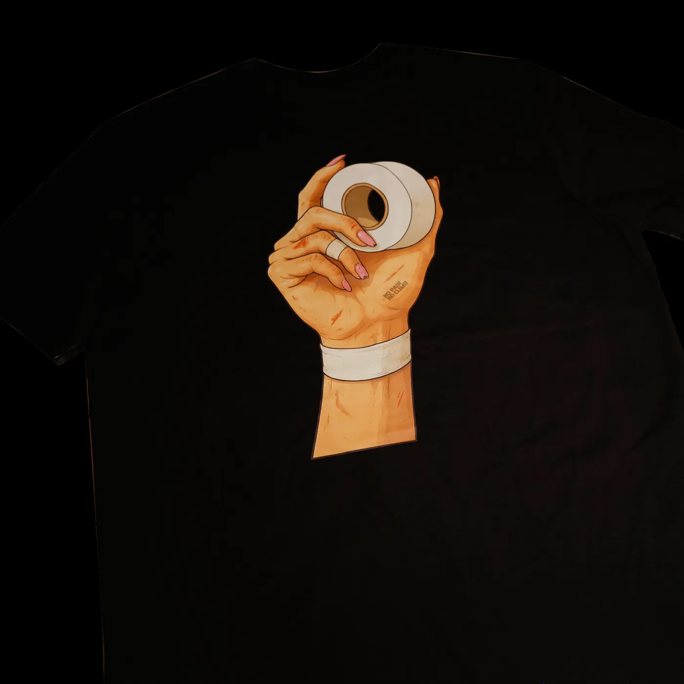 Black Climb Like A Girl t-shirt, taped-hand back print